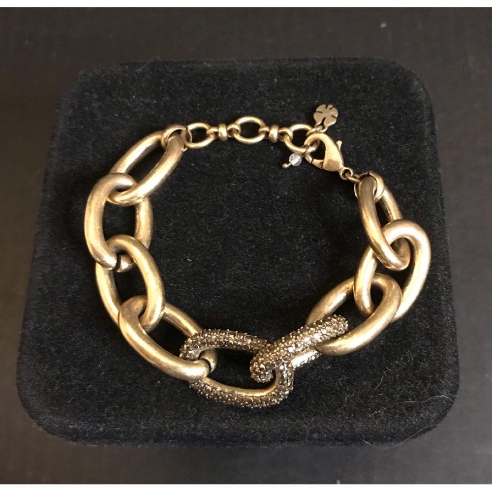 Vintage Gold Tone Chunky Oval Link Bracelet; EUC
